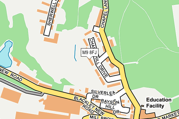 M9 8FJ map - OS OpenMap – Local (Ordnance Survey)