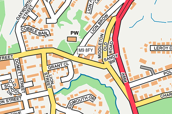 M9 8FY map - OS OpenMap – Local (Ordnance Survey)