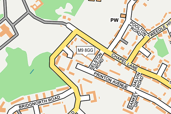 M9 8GG map - OS OpenMap – Local (Ordnance Survey)