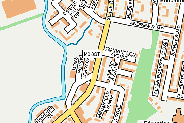 M9 8GT map - OS OpenMap – Local (Ordnance Survey)