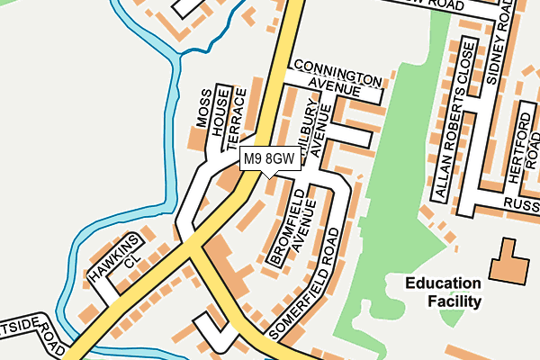 M9 8GW map - OS OpenMap – Local (Ordnance Survey)