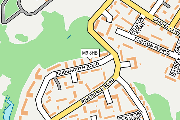 M9 8HB map - OS OpenMap – Local (Ordnance Survey)