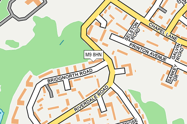 M9 8HN map - OS OpenMap – Local (Ordnance Survey)