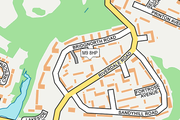 M9 8HP map - OS OpenMap – Local (Ordnance Survey)