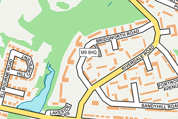 M9 8HQ map - OS OpenMap – Local (Ordnance Survey)