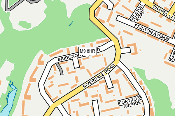 M9 8HR map - OS OpenMap – Local (Ordnance Survey)