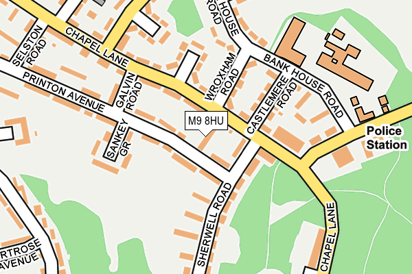 M9 8HU map - OS OpenMap – Local (Ordnance Survey)