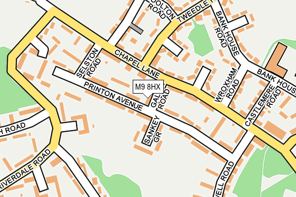 M9 8HX map - OS OpenMap – Local (Ordnance Survey)