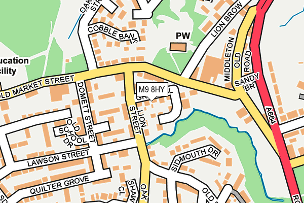 M9 8HY map - OS OpenMap – Local (Ordnance Survey)
