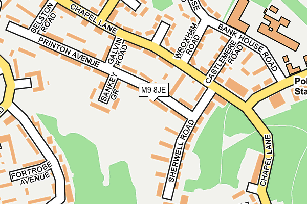 M9 8JE map - OS OpenMap – Local (Ordnance Survey)