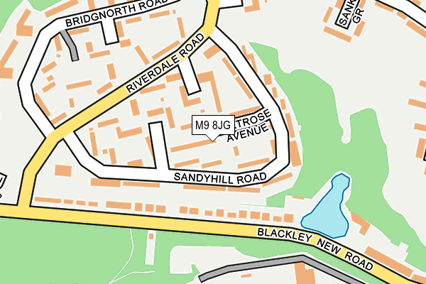 M9 8JG map - OS OpenMap – Local (Ordnance Survey)