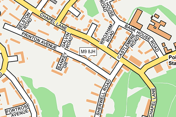 M9 8JH map - OS OpenMap – Local (Ordnance Survey)