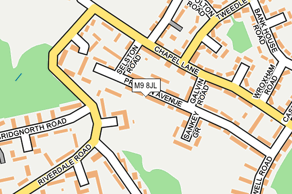 M9 8JL map - OS OpenMap – Local (Ordnance Survey)