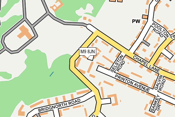 M9 8JN map - OS OpenMap – Local (Ordnance Survey)