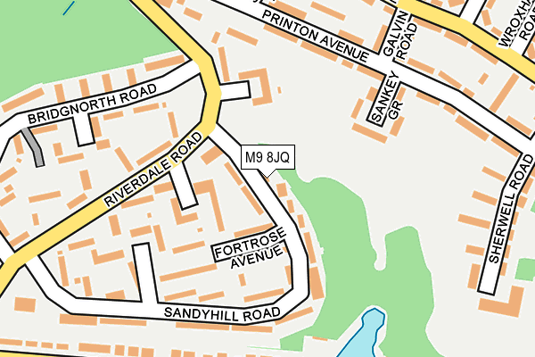 M9 8JQ map - OS OpenMap – Local (Ordnance Survey)
