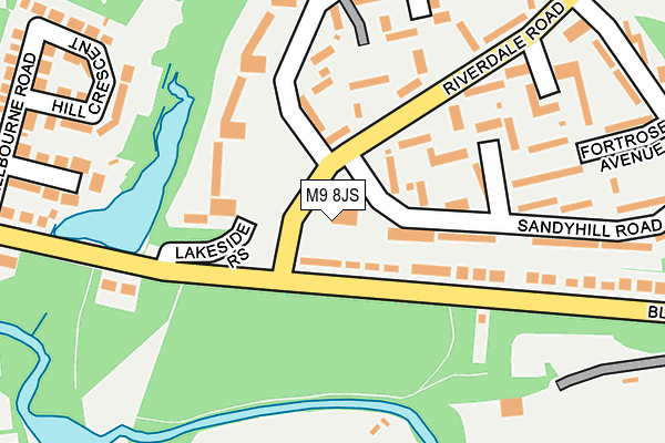 M9 8JS map - OS OpenMap – Local (Ordnance Survey)