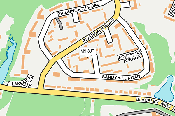 M9 8JT map - OS OpenMap – Local (Ordnance Survey)