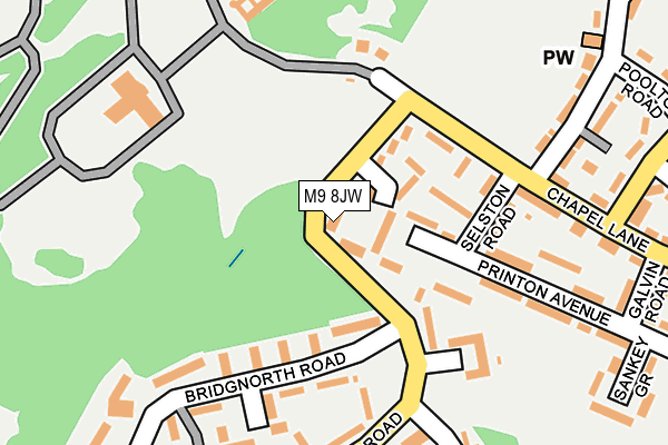 M9 8JW map - OS OpenMap – Local (Ordnance Survey)