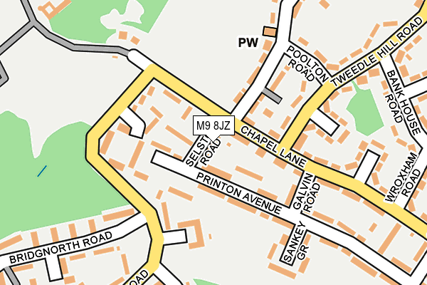 M9 8JZ map - OS OpenMap – Local (Ordnance Survey)