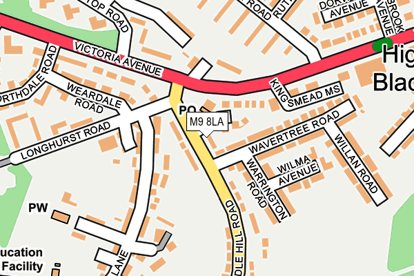 M9 8LA map - OS OpenMap – Local (Ordnance Survey)