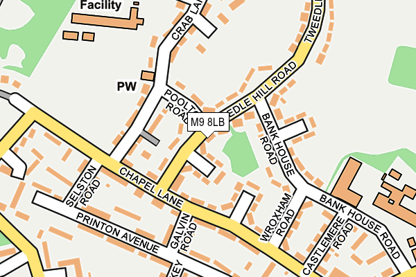 M9 8LB map - OS OpenMap – Local (Ordnance Survey)