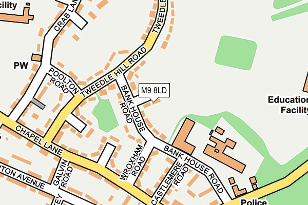 M9 8LD map - OS OpenMap – Local (Ordnance Survey)