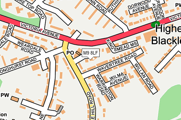 M9 8LF map - OS OpenMap – Local (Ordnance Survey)
