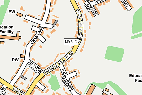 M9 8LG map - OS OpenMap – Local (Ordnance Survey)