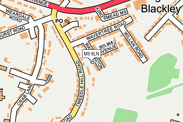 M9 8LN map - OS OpenMap – Local (Ordnance Survey)