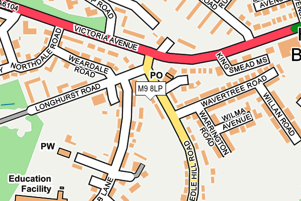 M9 8LP map - OS OpenMap – Local (Ordnance Survey)