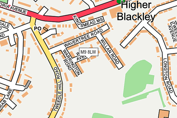 M9 8LW map - OS OpenMap – Local (Ordnance Survey)
