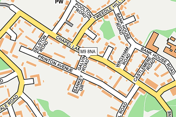 M9 8NA map - OS OpenMap – Local (Ordnance Survey)