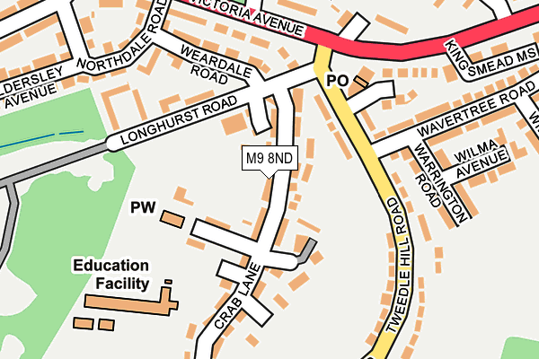 M9 8ND map - OS OpenMap – Local (Ordnance Survey)