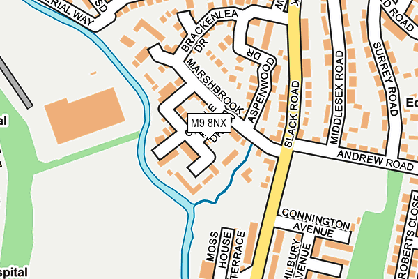 M9 8NX map - OS OpenMap – Local (Ordnance Survey)