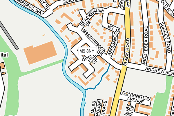 M9 8NY map - OS OpenMap – Local (Ordnance Survey)