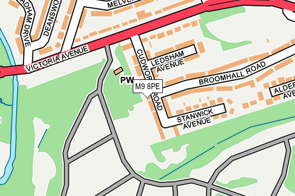 M9 8PE map - OS OpenMap – Local (Ordnance Survey)