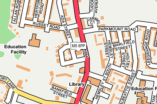 M9 8PP map - OS OpenMap – Local (Ordnance Survey)