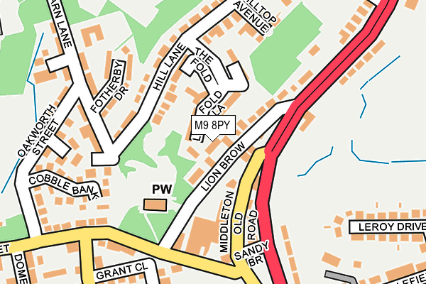 M9 8PY map - OS OpenMap – Local (Ordnance Survey)