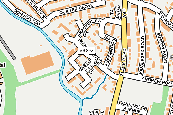 M9 8PZ map - OS OpenMap – Local (Ordnance Survey)