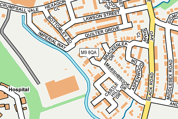 M9 8QA map - OS OpenMap – Local (Ordnance Survey)