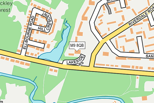 M9 8QB map - OS OpenMap – Local (Ordnance Survey)