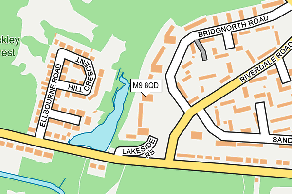 M9 8QD map - OS OpenMap – Local (Ordnance Survey)