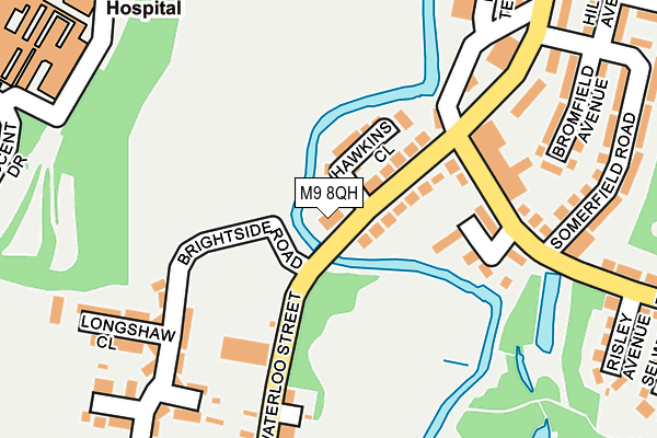 M9 8QH map - OS OpenMap – Local (Ordnance Survey)