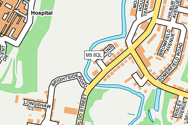 M9 8QL map - OS OpenMap – Local (Ordnance Survey)