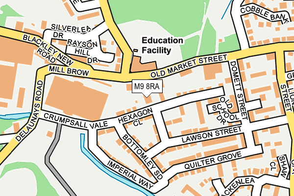 M9 8RA map - OS OpenMap – Local (Ordnance Survey)