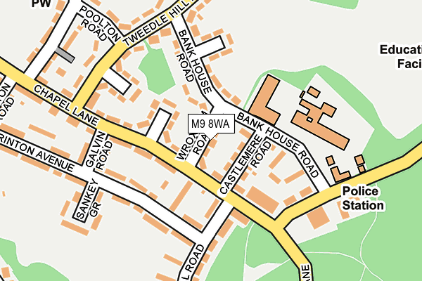 M9 8WA map - OS OpenMap – Local (Ordnance Survey)