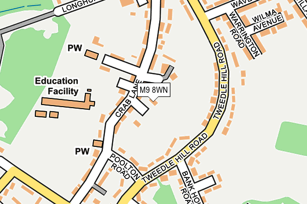 M9 8WN map - OS OpenMap – Local (Ordnance Survey)