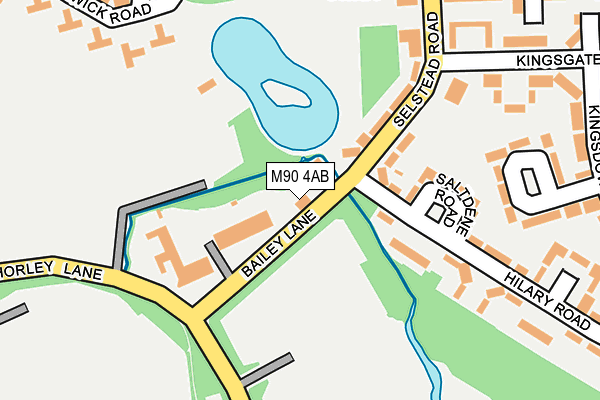 M90 4AB map - OS OpenMap – Local (Ordnance Survey)