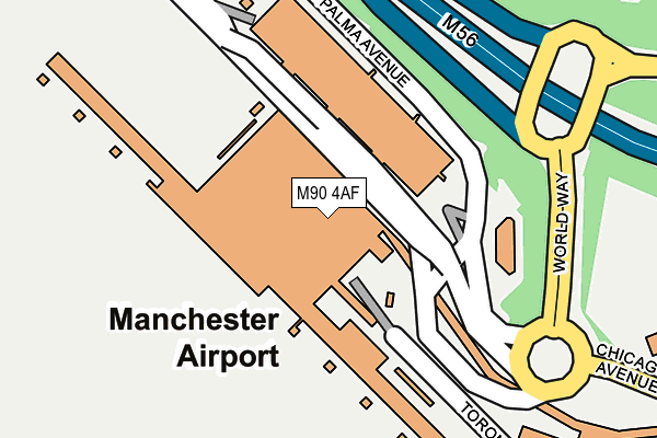 M90 4AF map - OS OpenMap – Local (Ordnance Survey)