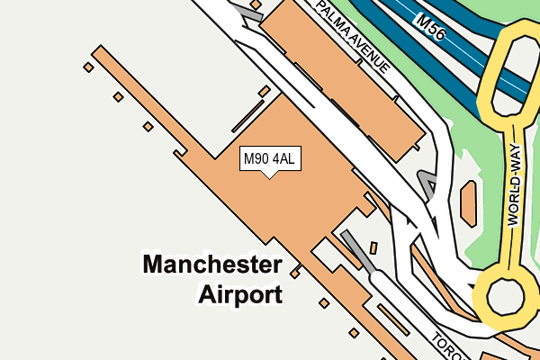 M90 4AL map - OS OpenMap – Local (Ordnance Survey)